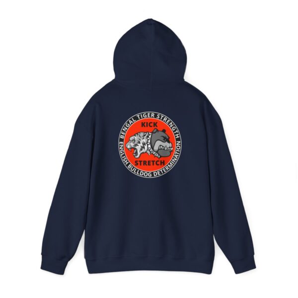 Bikram Yoga | Bengal Tiger Strength | English Bulldog Determination - Unisex Heavy Blend™ Hooded Sweatshirt - Image 16