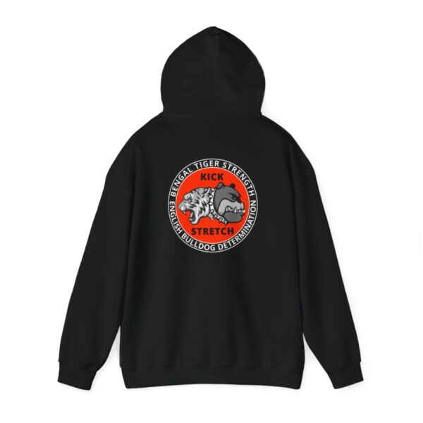 Bikram Yoga | Bengal Tiger Strength | English Bulldog Determination - Unisex Heavy Blend™ Hooded Sweatshirt - Image 3