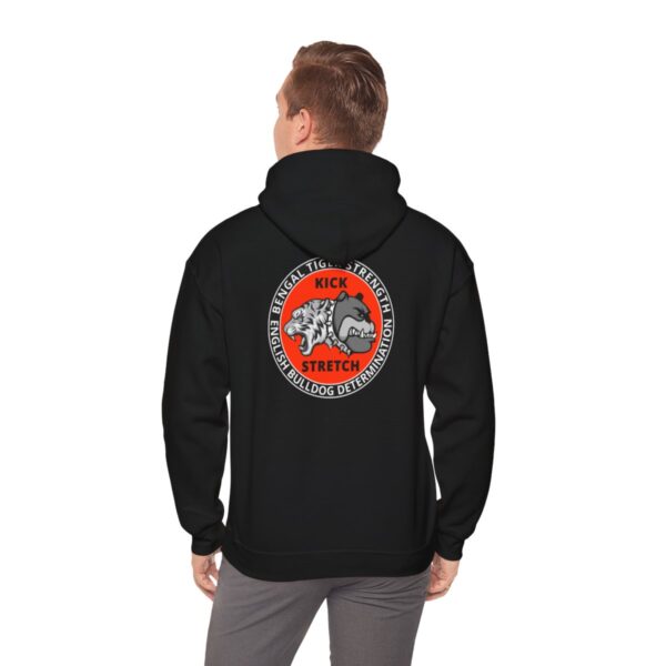 Bikram Yoga | Bengal Tiger Strength | English Bulldog Determination - Unisex Heavy Blend™ Hooded Sweatshirt - Image 10