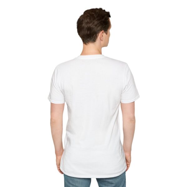 Bikram's Yoga College of India | White Unisex Softstyle T-Shirt - Image 8