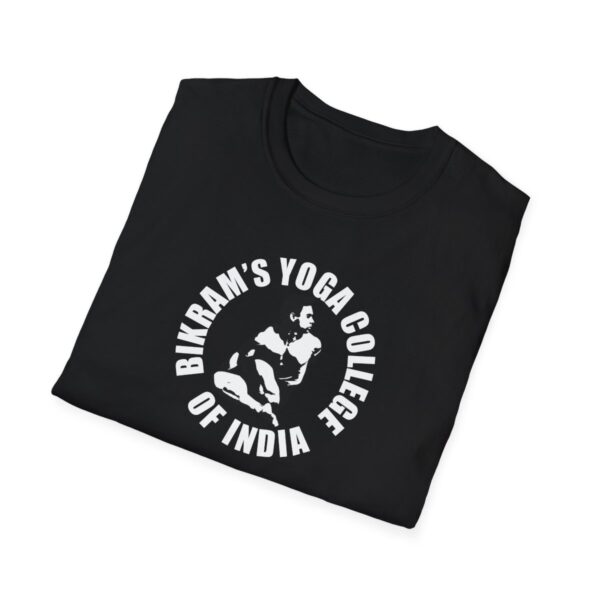 Bikram's Yoga College of India | Black / Navy Blue Unisex Softstyle T-Shirt - Image 4