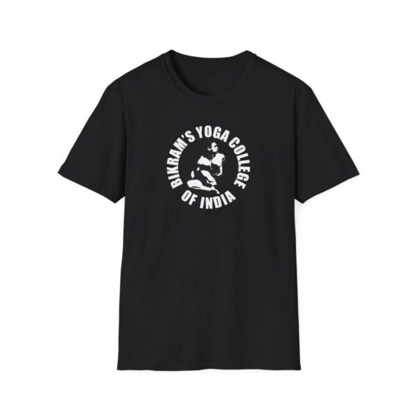 Bikram's Yoga College of India | Black / Navy Blue Unisex Softstyle T-Shirt